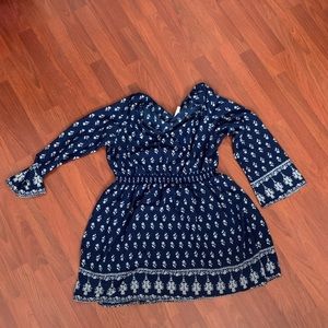Wrap front patterned dress